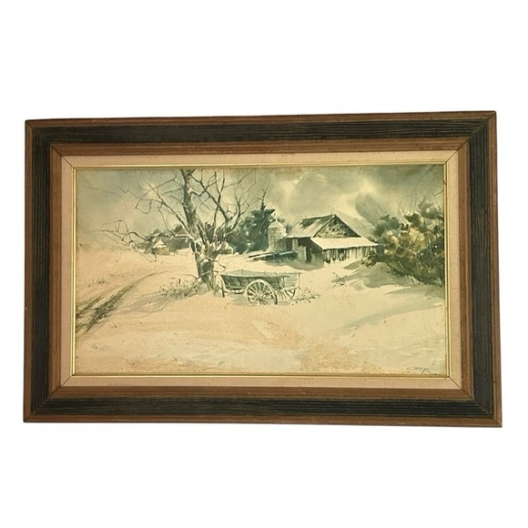Carolyn Blish Original Signed Watercolor Pennsylvania Farm Framed Art (No. 3694) - Picture 11 of 16